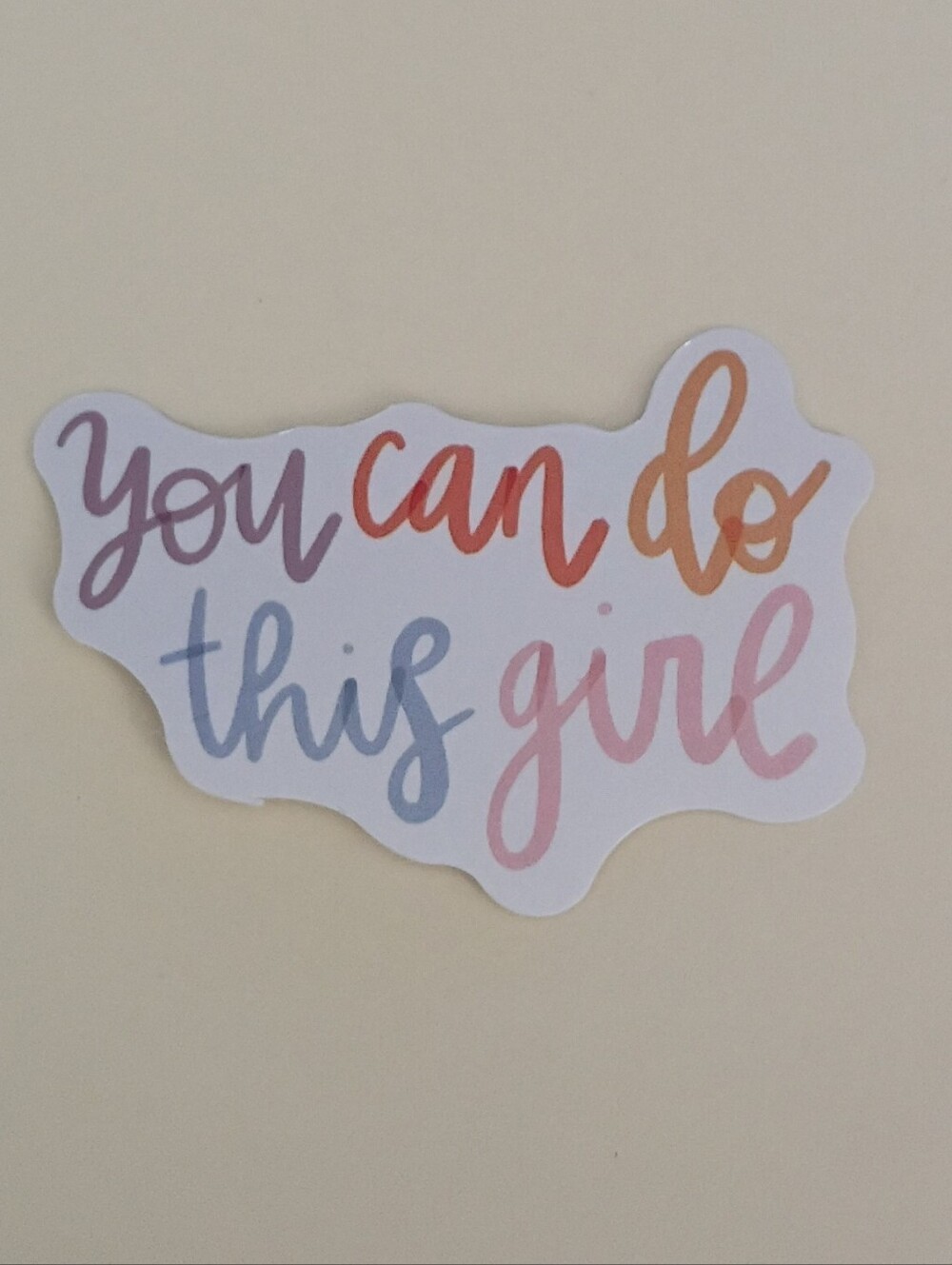 10/$10 Sticker - You Can Do This Girl - Multicolored Cursive Text